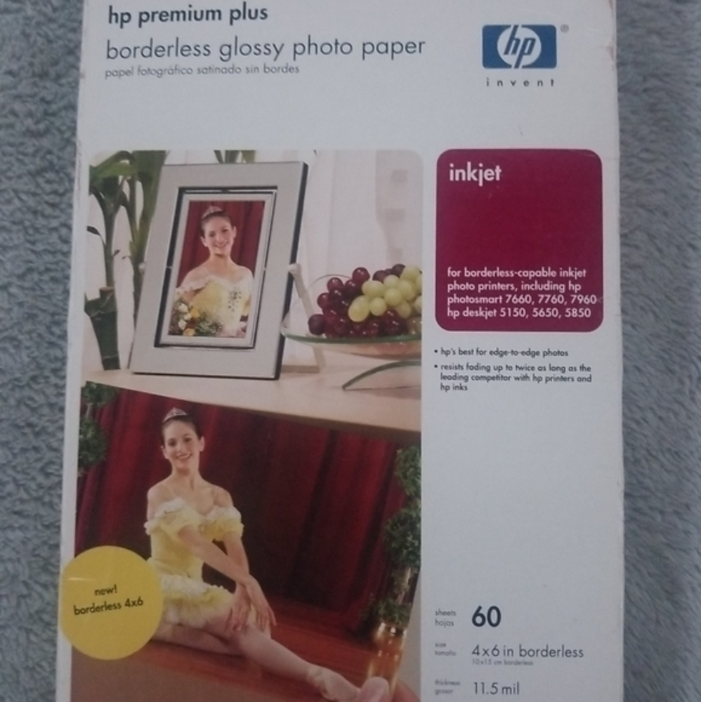 NEW & UNUSED HP‎ Premium Plus Photo Paper, Glossy, 4x6, 60 Sheets